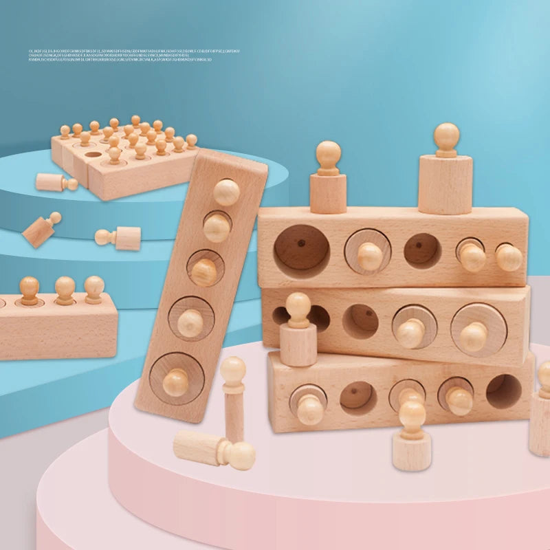 Montessori Knobbed Cylinder Blocks
