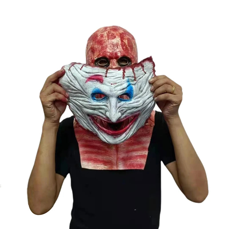 Double-layer Ripped Bloody Skull Mask