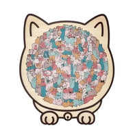 Thumbnail for Cozy Cat Crowd Wooden Jigsaw Puzzle