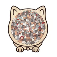 Thumbnail for Cozy Cat Crowd Wooden Jigsaw Puzzle
