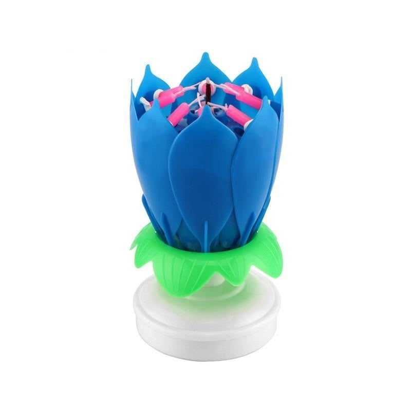 Flower Rotating Happy Birthday Candle