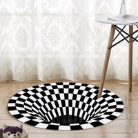 Thumbnail for 3D Carpet Round Floormat Black White