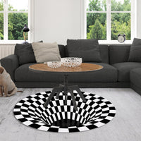 Thumbnail for 3D Carpet Round Floormat Black White