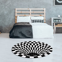 Thumbnail for 3D Carpet Round Floormat Black White