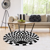 Thumbnail for 3D Carpet Round Floormat Black White