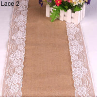 Thumbnail for New Vintage White Lace Jute Table Runner