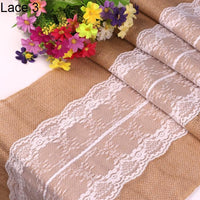 Thumbnail for New Vintage White Lace Jute Table Runner