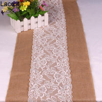 Thumbnail for New Vintage White Lace Jute Table Runner