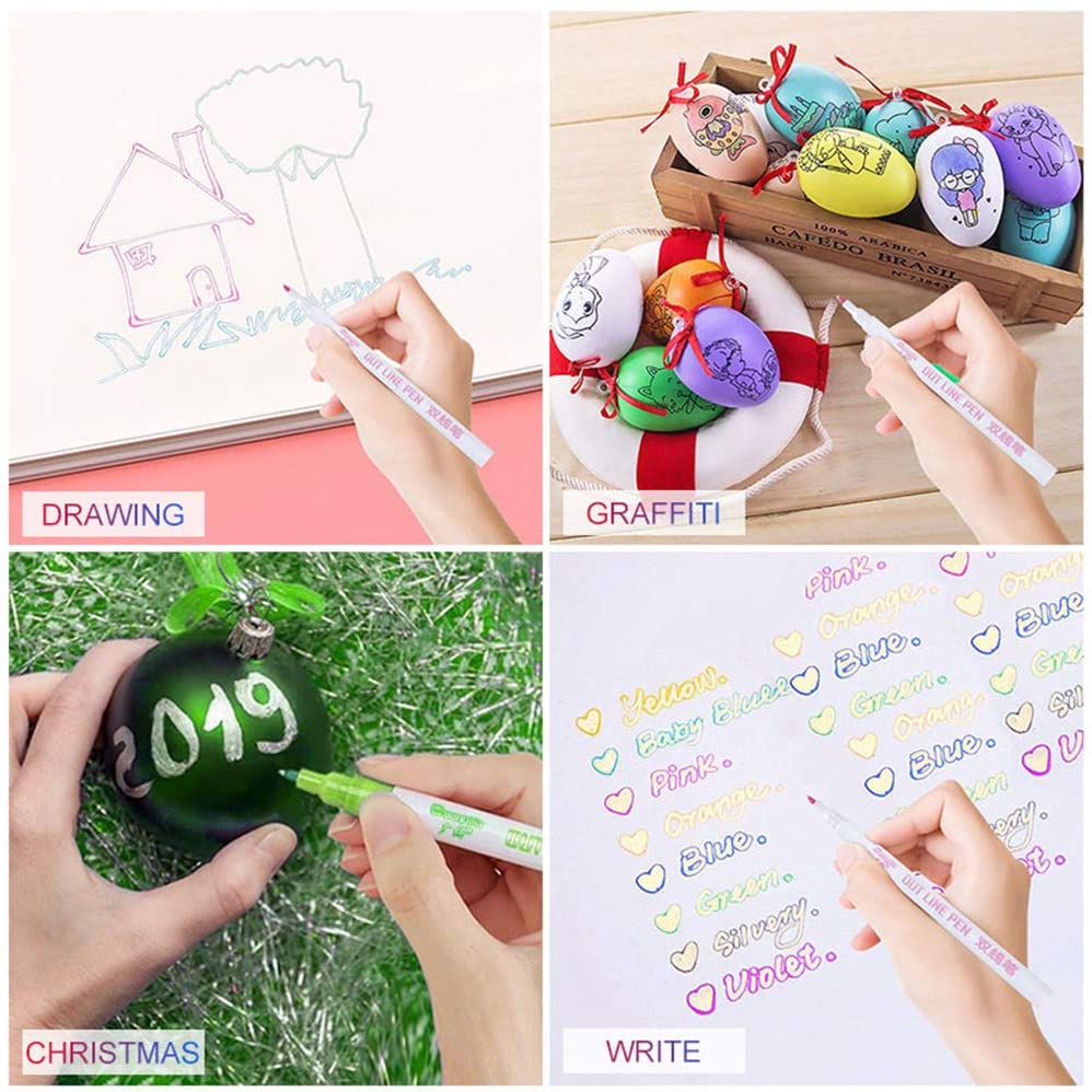 Double Line Contour Color Pen