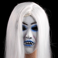 Thumbnail for Toothy Zombie Bride With White Hair Scary Mask