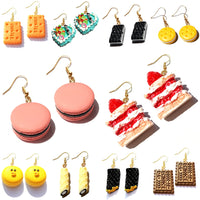 Thumbnail for Handmade Resin Cookies Macaron Cake Food Donuts Drop Earring For Women