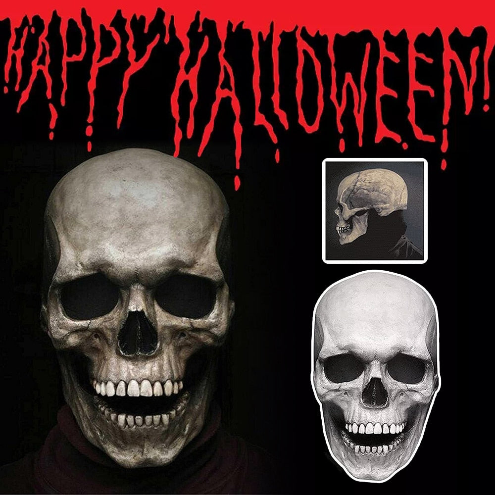 Full Head Skull Mask With Movable Jaw