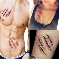 Thumbnail for Halloween Zombie Scars Tattoos With Fake Scab Bloody Costume Makeup Halloween Decoration Terror Wound Scary Blood Injury Sticker