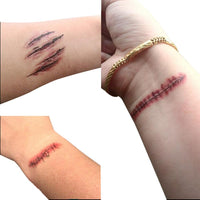 Thumbnail for Halloween Zombie Scars Tattoos With Fake Scab Bloody Costume Makeup Halloween Decoration Terror Wound Scary Blood Injury Sticker