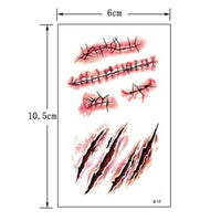 Thumbnail for Halloween Zombie Scars Tattoos With Fake Scab Bloody Costume Makeup Halloween Decoration Terror Wound Scary Blood Injury Sticker