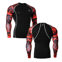 Thumbnail for Mens Long Sleeves Compression Shirts Tight Skin Sides 3D Prints