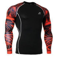 Thumbnail for Mens Long Sleeves Compression Shirts Tight Skin Sides 3D Prints