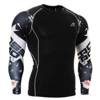 Thumbnail for Mens Long Sleeves Compression Shirts Tight Skin Sides 3D Prints