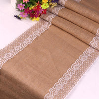 Thumbnail for New Vintage White Lace Jute Table Runner