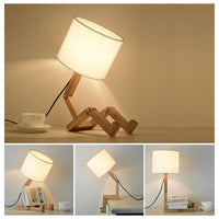 Thumbnail for Robot Shape Wooden Table Lamp
