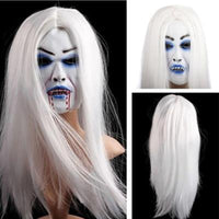 Thumbnail for Toothy Zombie Bride With White Hair Scary Mask